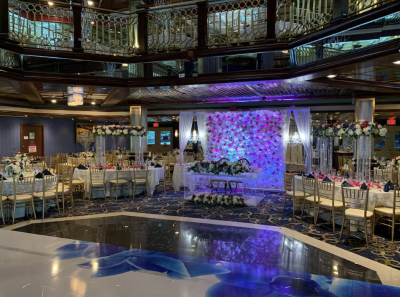 Yacht 1001 main deck with floral